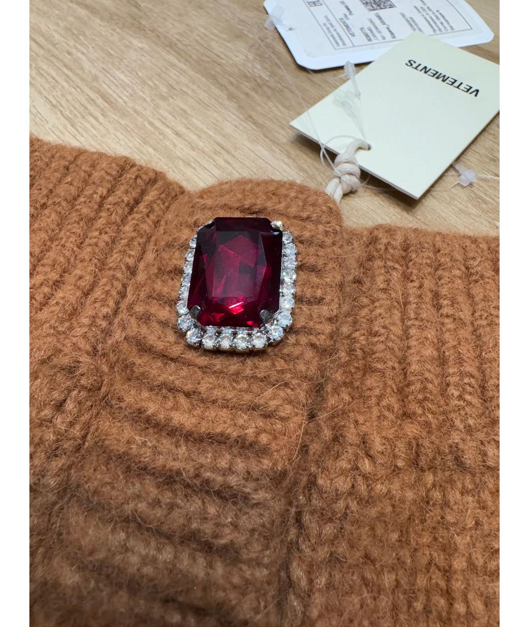 VETEMENTS Коричневая шерстяная юбка мини, фото 4