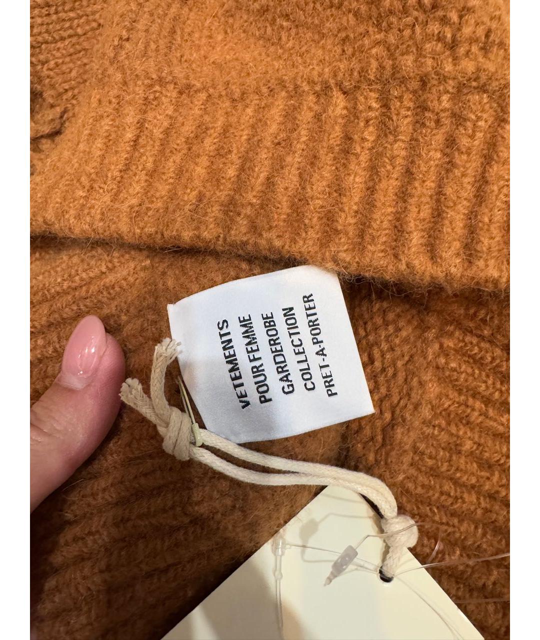 VETEMENTS Коричневая шерстяная юбка мини, фото 3