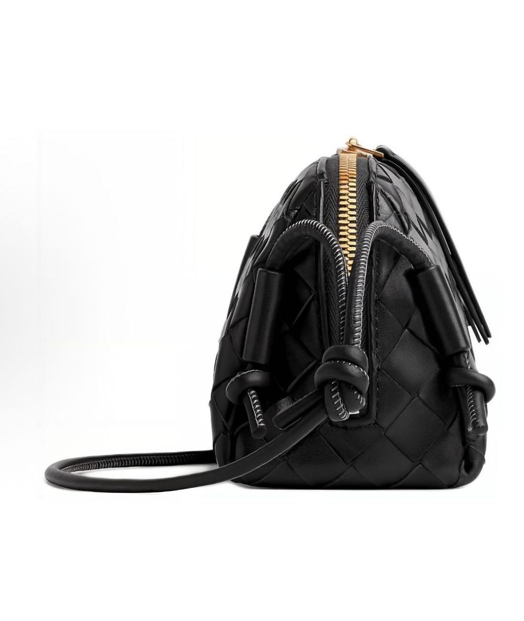 BOTTEGA VENETA Черная кожаная сумка через плечо, фото 2