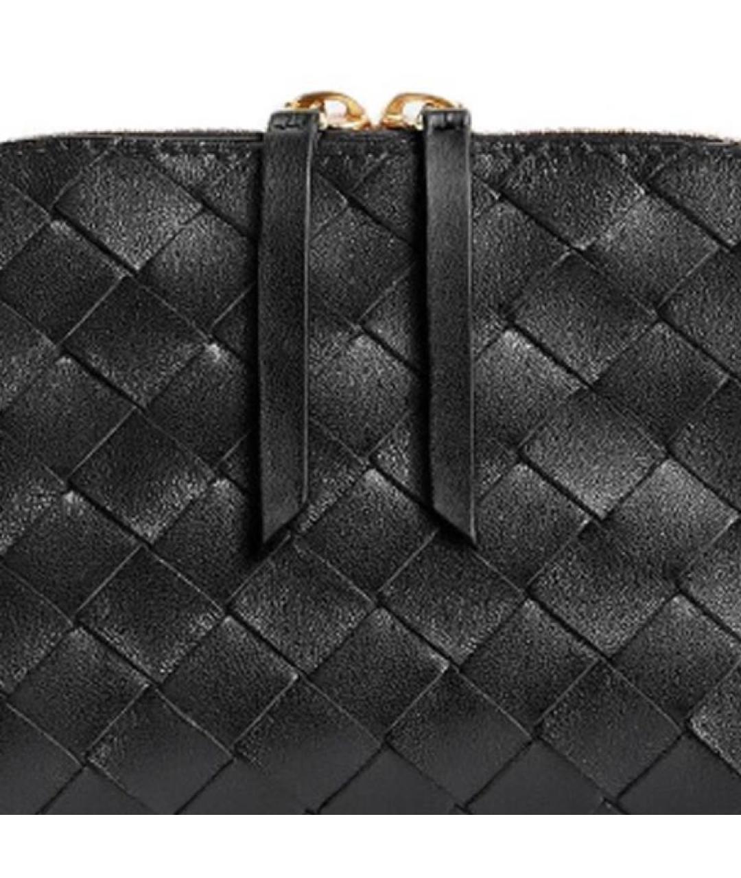 BOTTEGA VENETA Черная кожаная сумка через плечо, фото 4