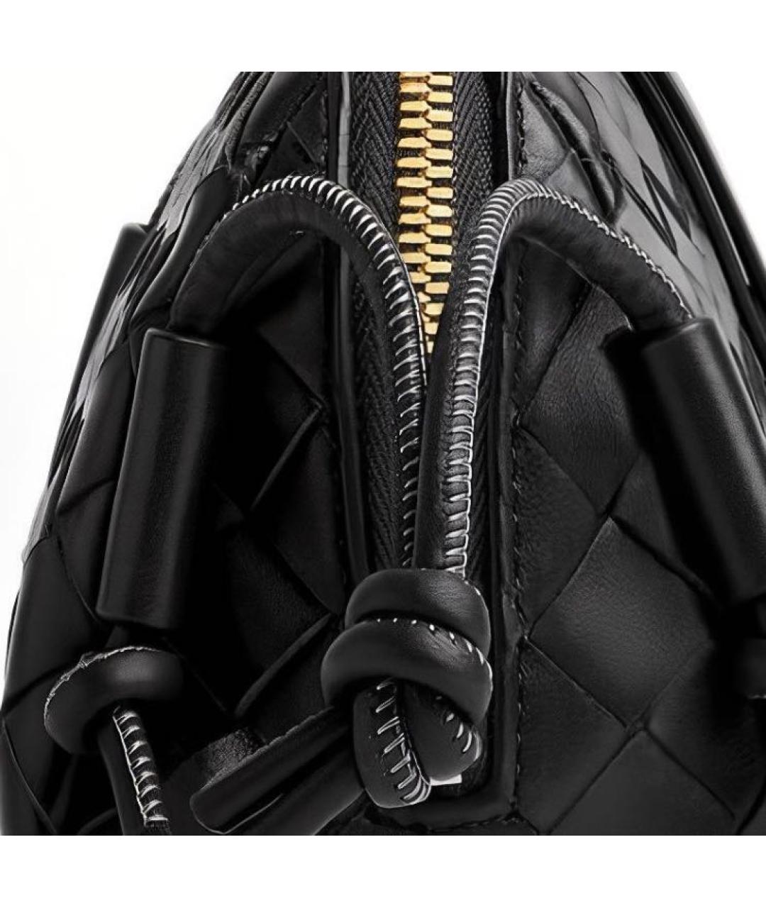 BOTTEGA VENETA Черная кожаная сумка через плечо, фото 5