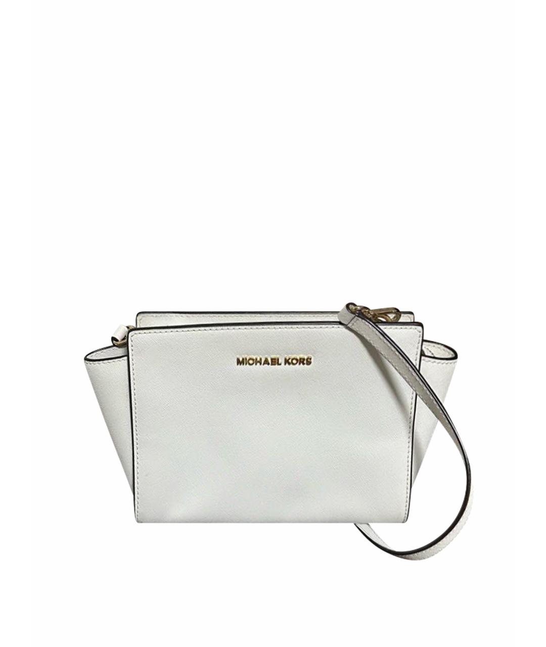 MICHAEL KORS Белая кожаная сумка через плечо, фото 1