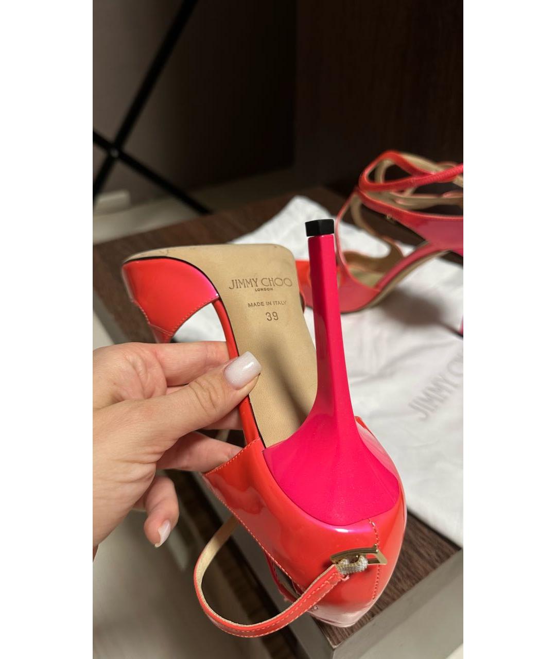 JIMMY CHOO Розовые туфли из лакированной кожи, фото 3