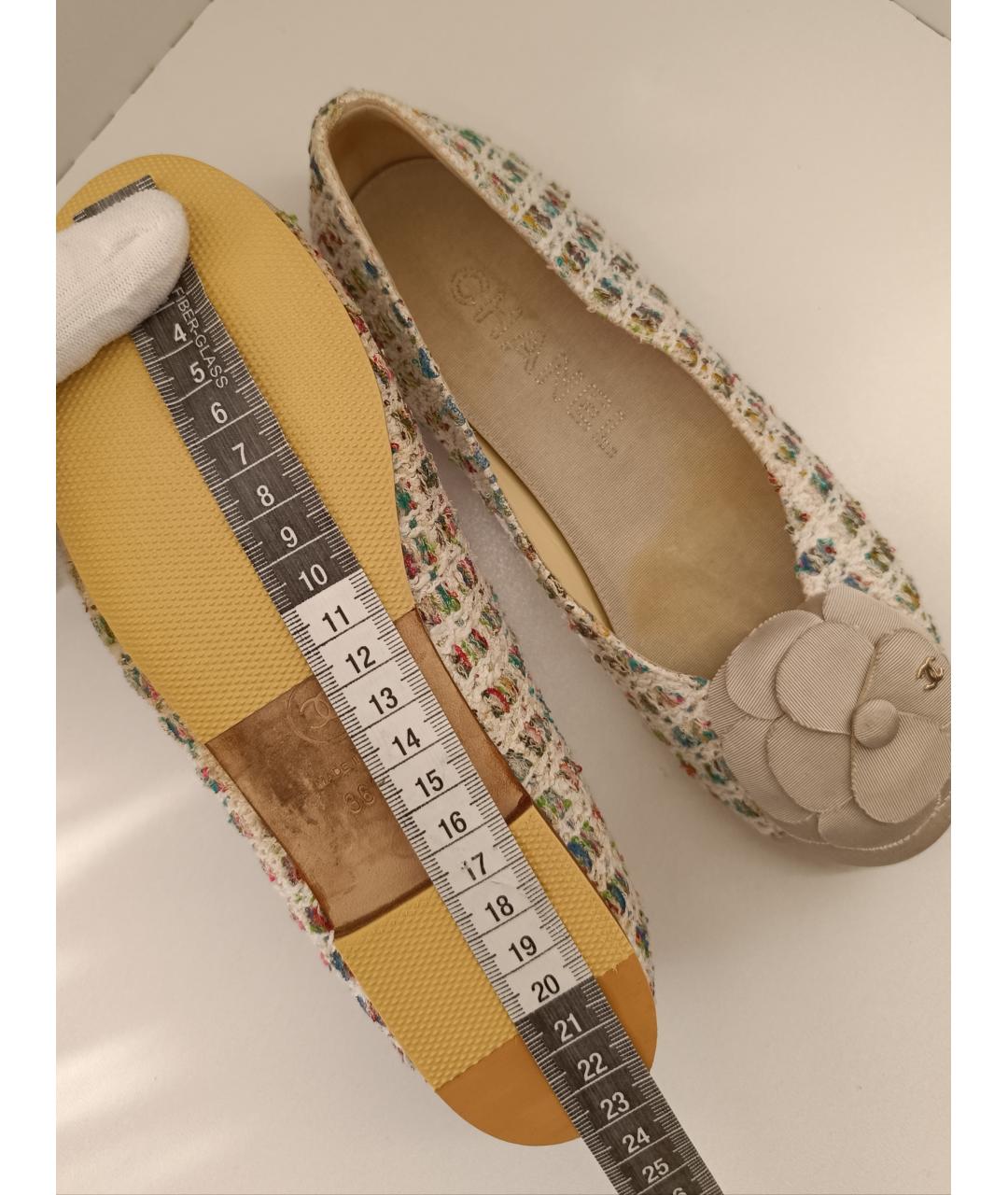 CHANEL Мульти текстильные балетки, фото 6