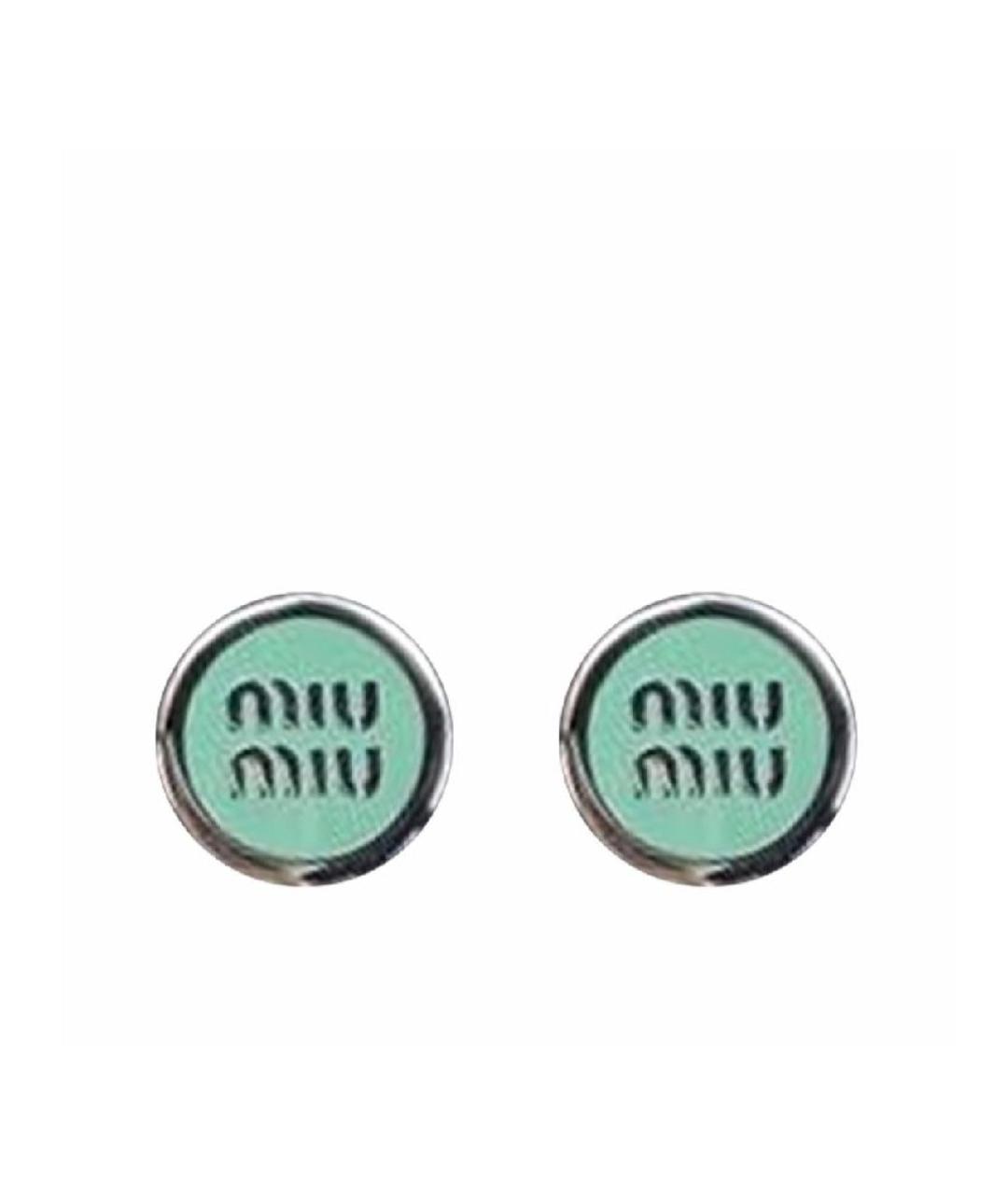 MIU MIU Бирюзовые металлические серьги, фото 1