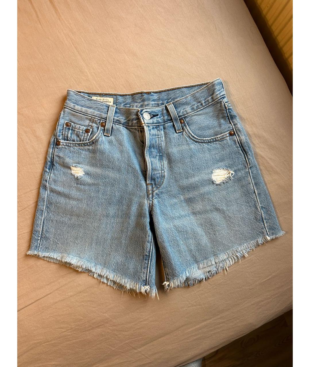 LEVI'S Голубые хлопковые шорты, фото 5
