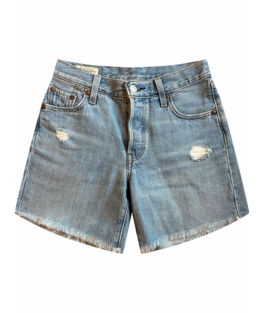 LEVI'S Голубые хлопковые шорты, фото 1