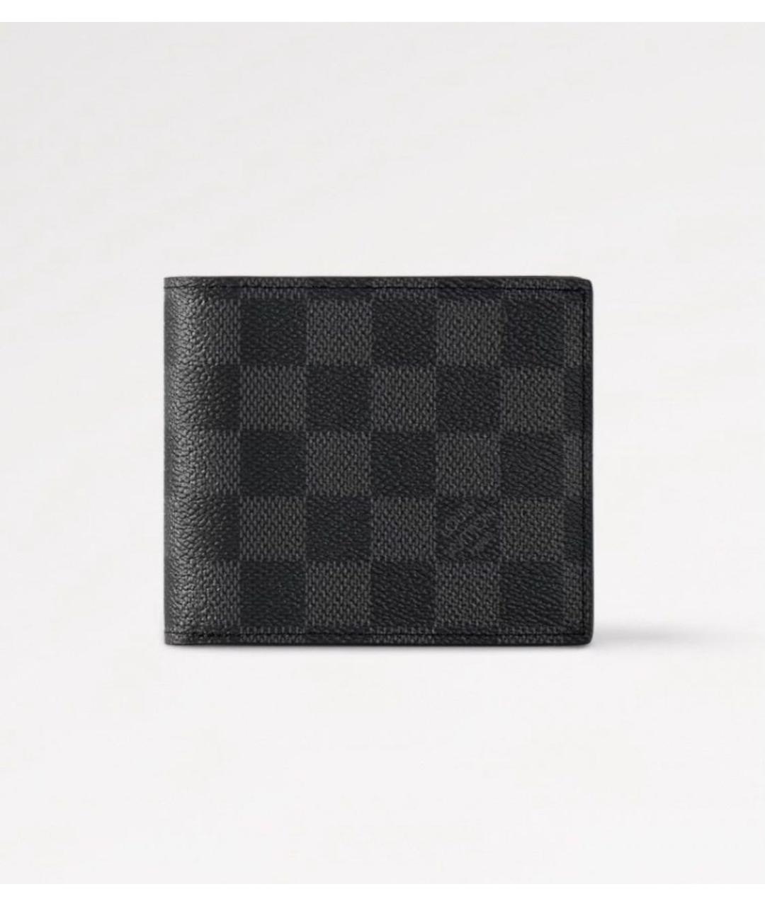 LOUIS VUITTON Черный кожаный кошелек, фото 5
