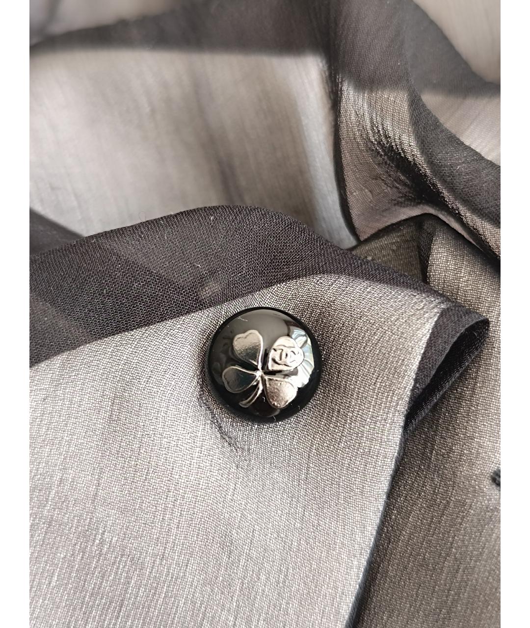 CHANEL Серая шелковая блузы, фото 7