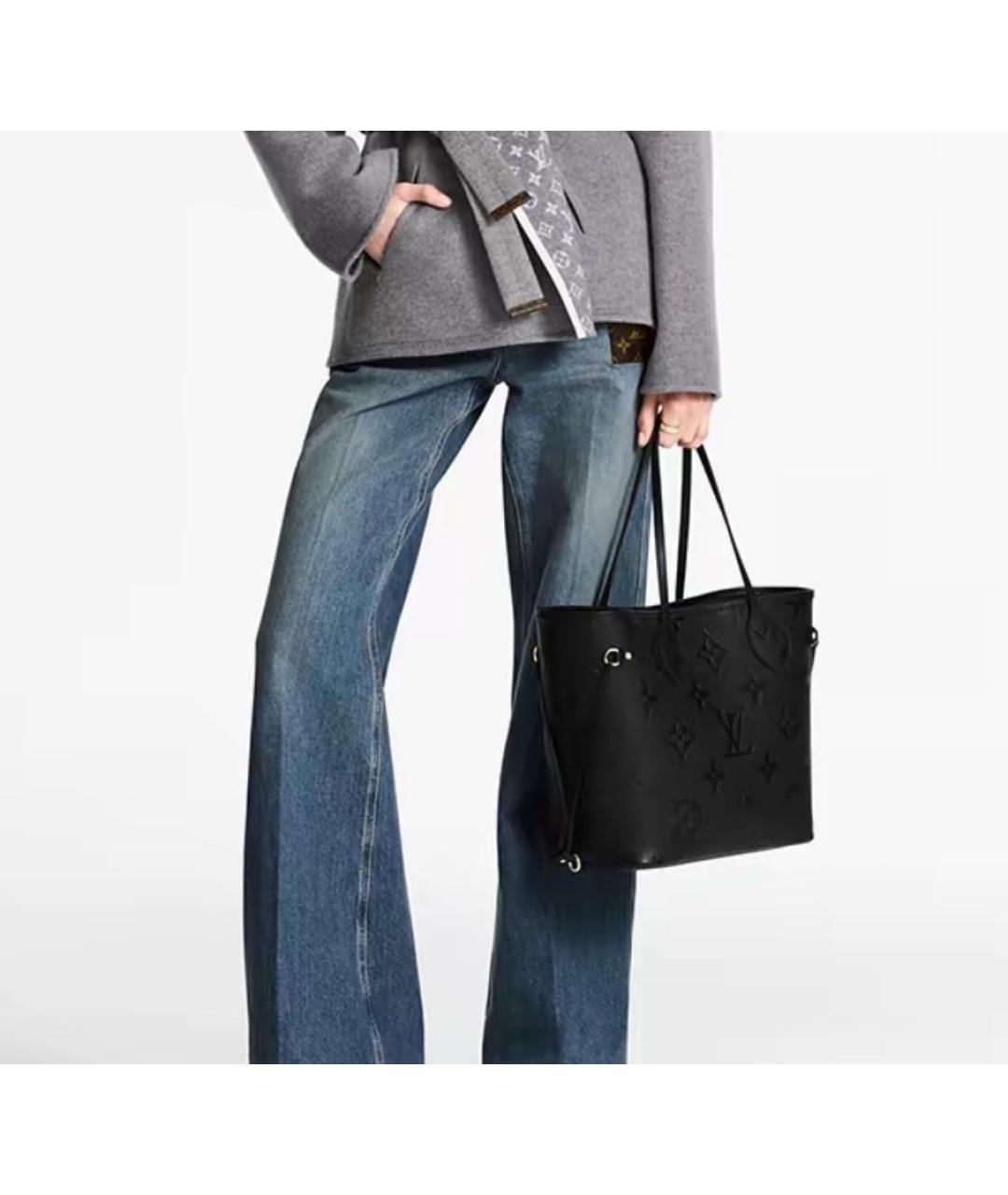 LOUIS VUITTON Черная кожаная сумка через плечо, фото 2