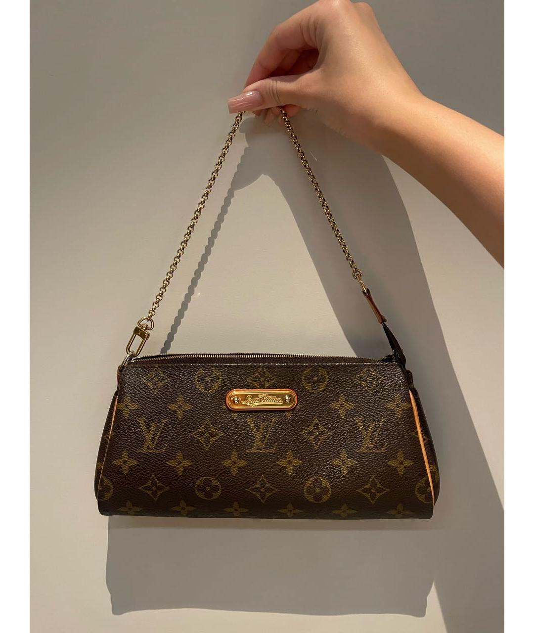 LOUIS VUITTON Коричневая кожаная сумка через плечо, фото 5