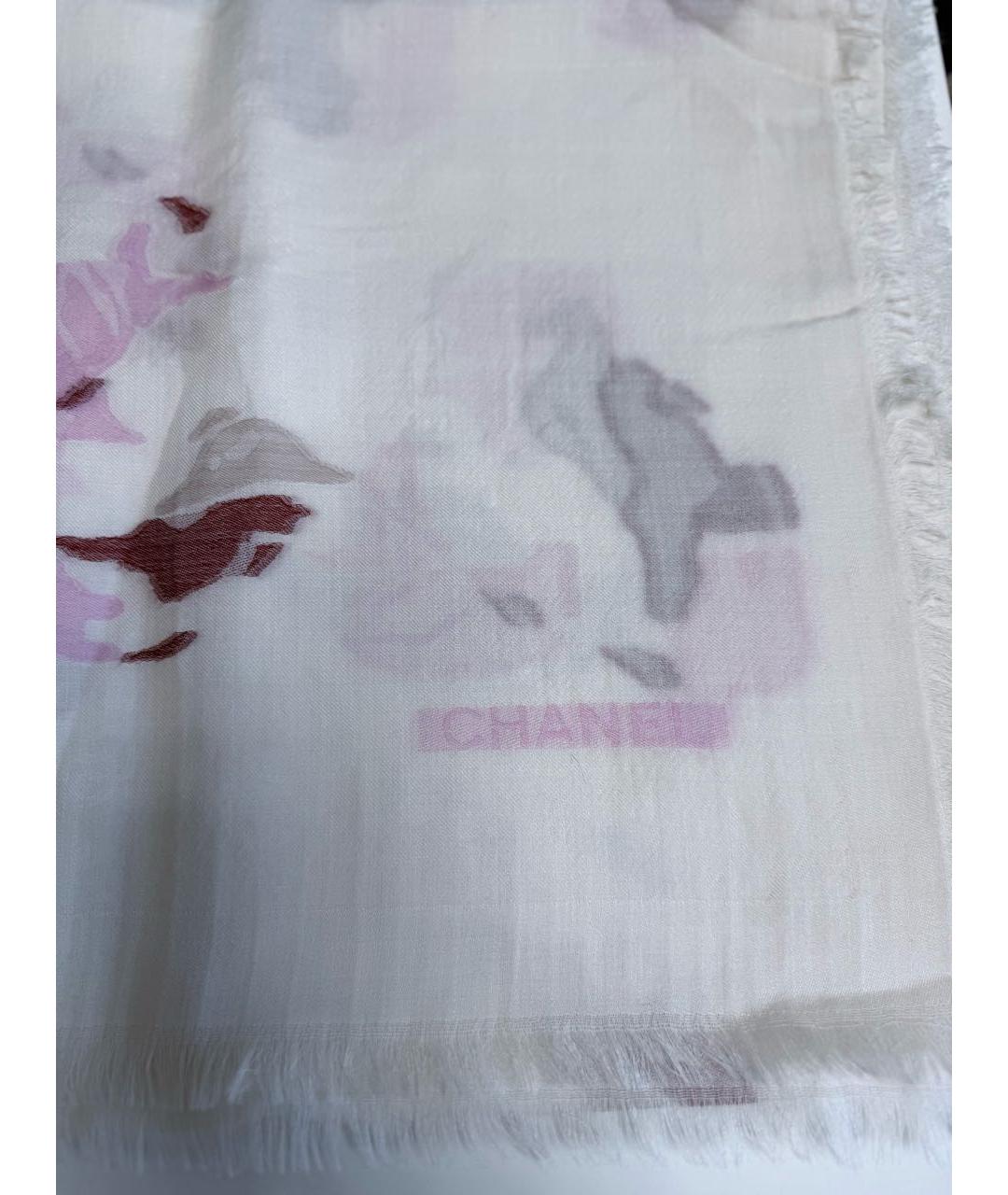 CHANEL Белый кашемировый платок, фото 4