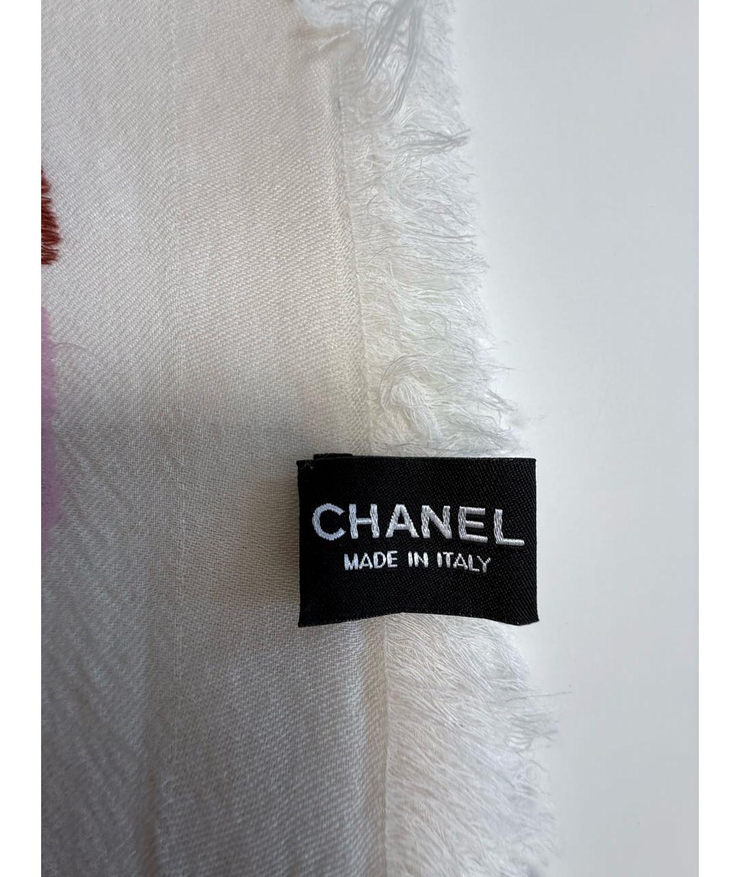 CHANEL Белый кашемировый платок, фото 7