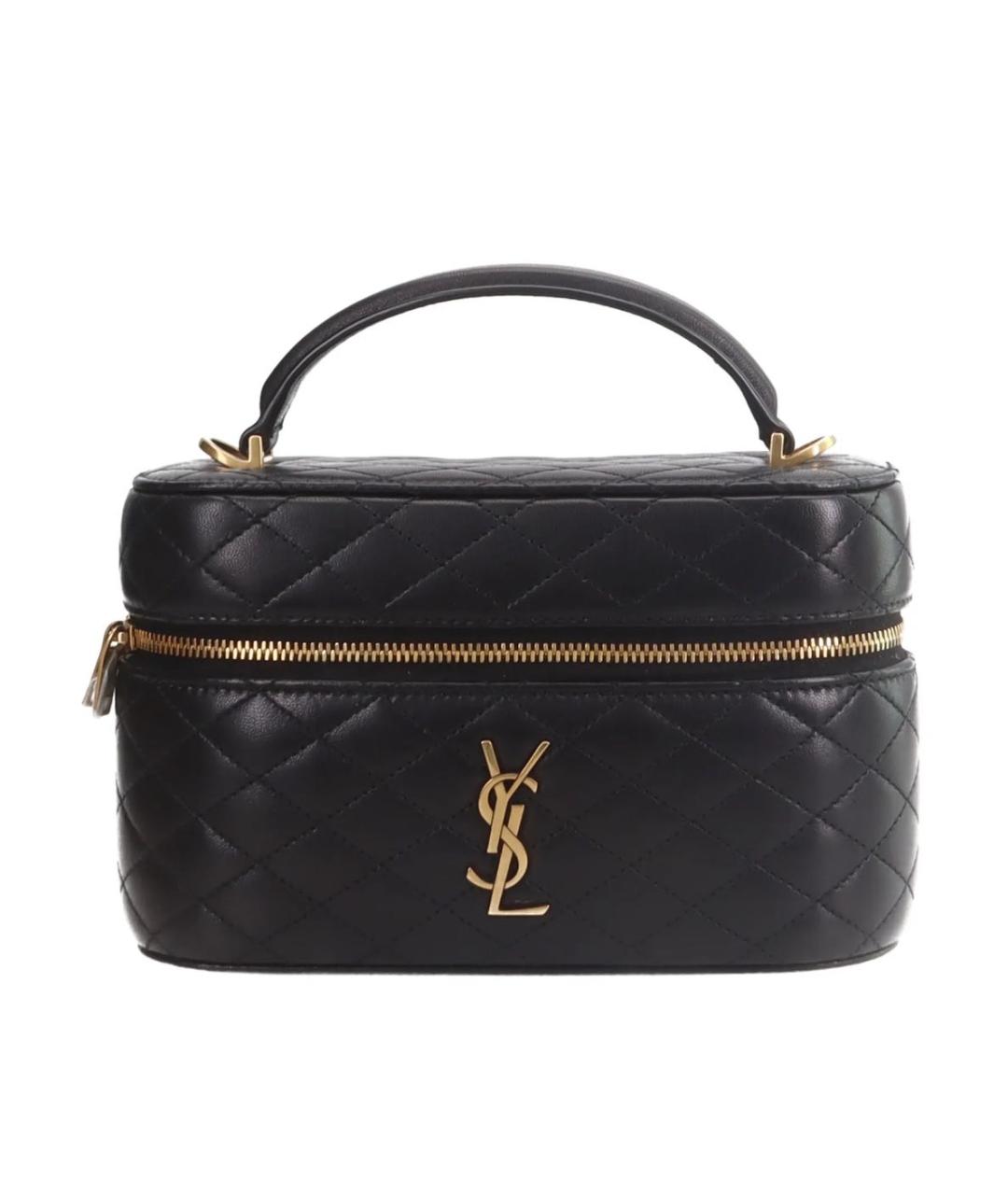 SAINT LAURENT Черная кожаная сумка через плечо, фото 9