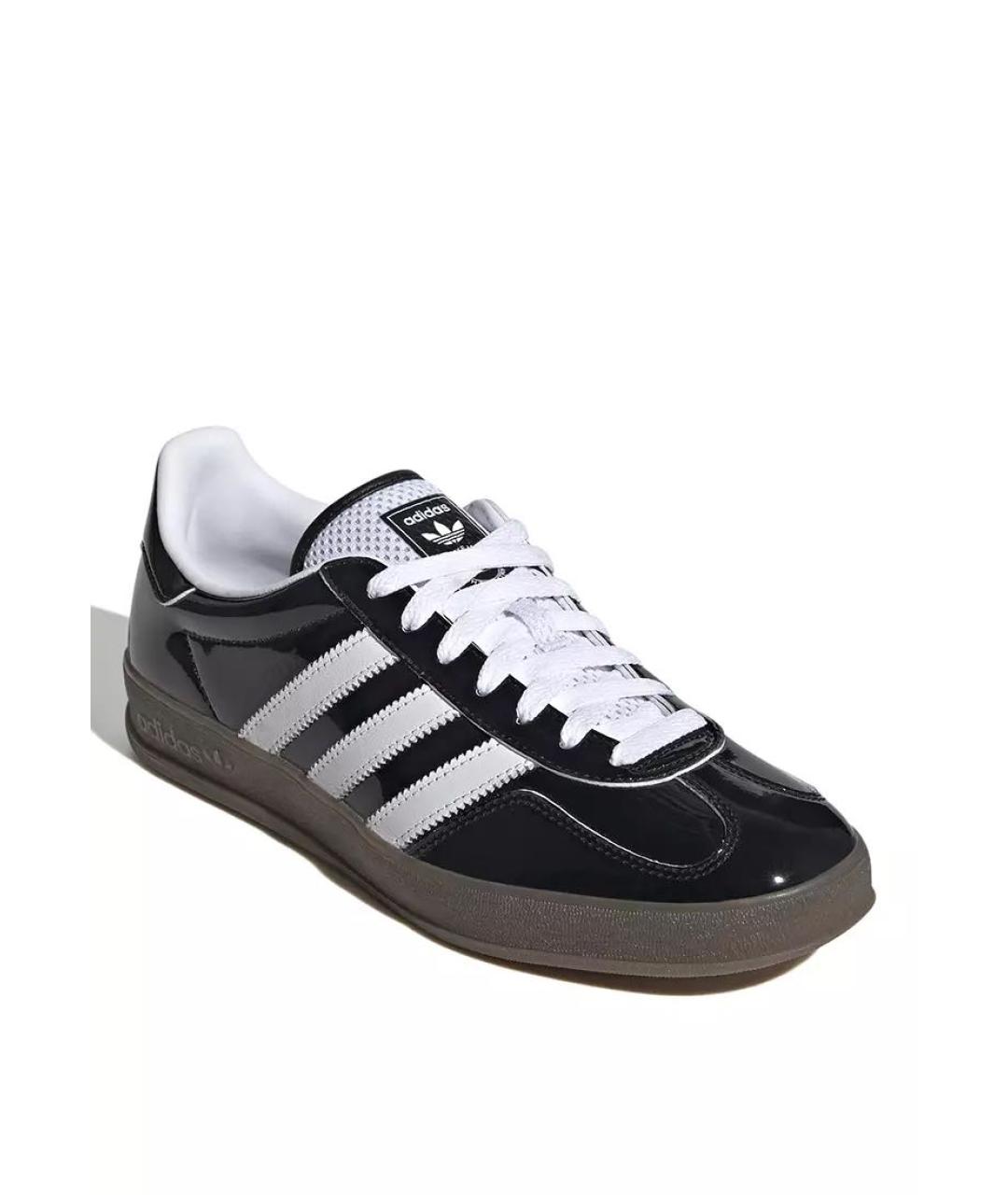 ADIDAS Черные низкие кроссовки / кеды из лакированной кожи, фото 2
