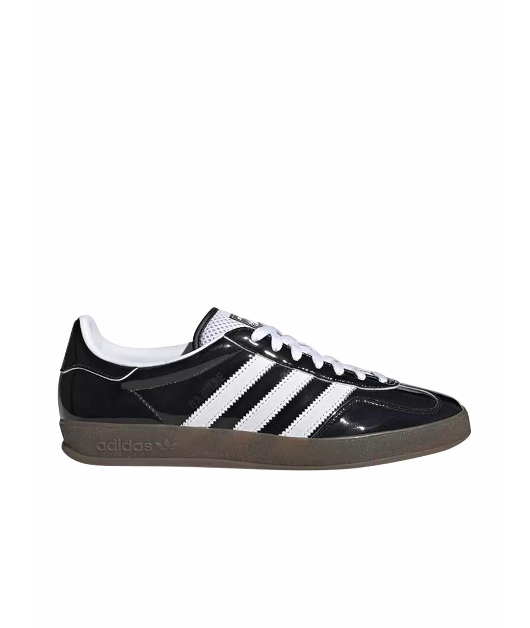 ADIDAS Черные низкие кроссовки / кеды из лакированной кожи, фото 1