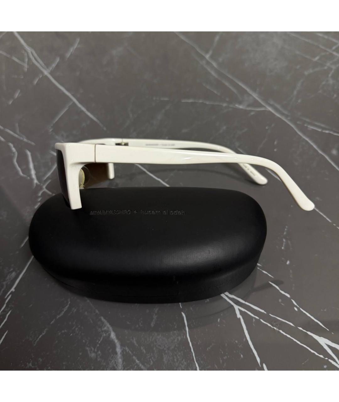 MAISON MIHARA YASUHIRO Белые пластиковые солнцезащитные очки, фото 5