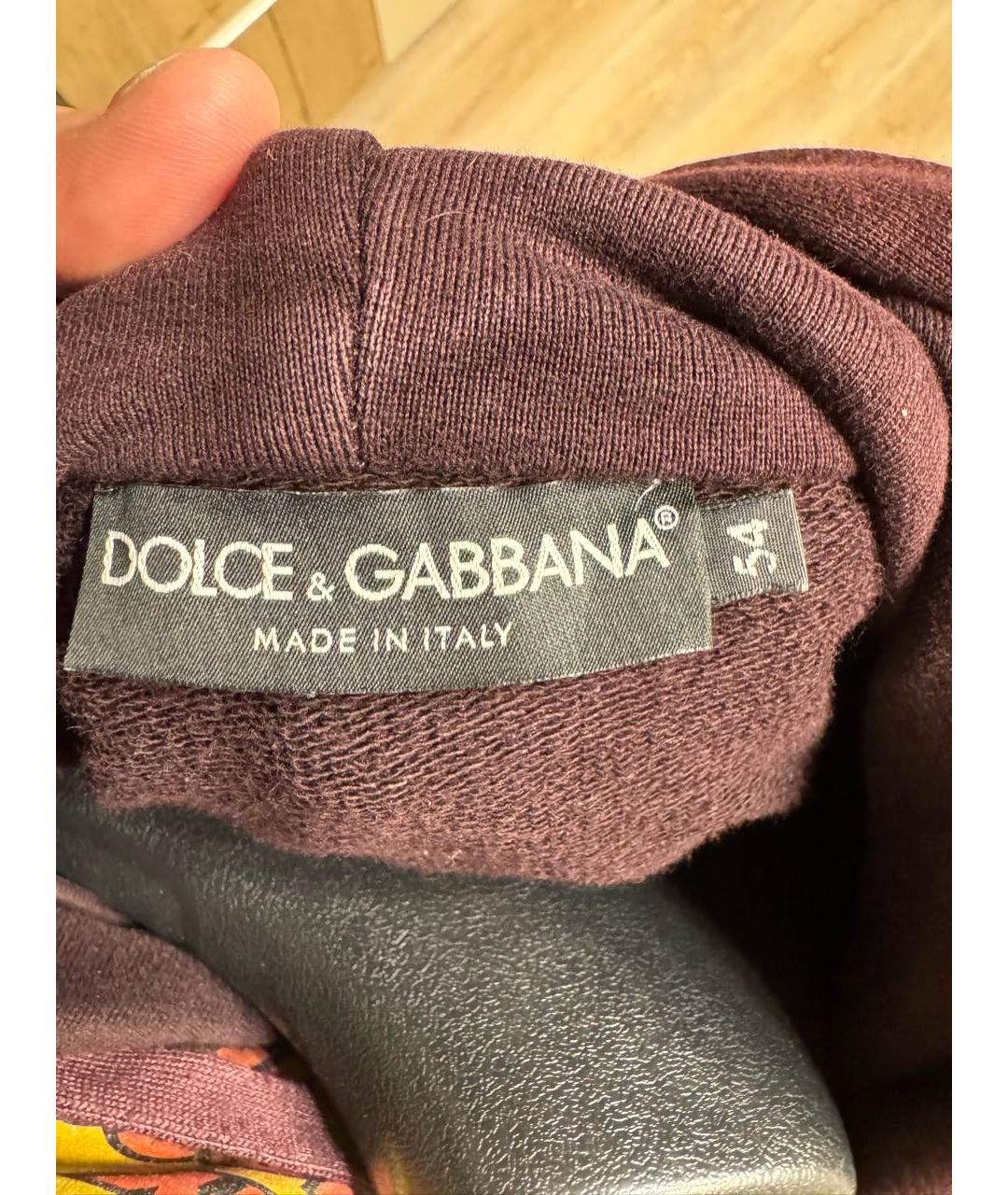 DOLCE&GABBANA Бордовый хлопковый спортивный костюм, фото 5