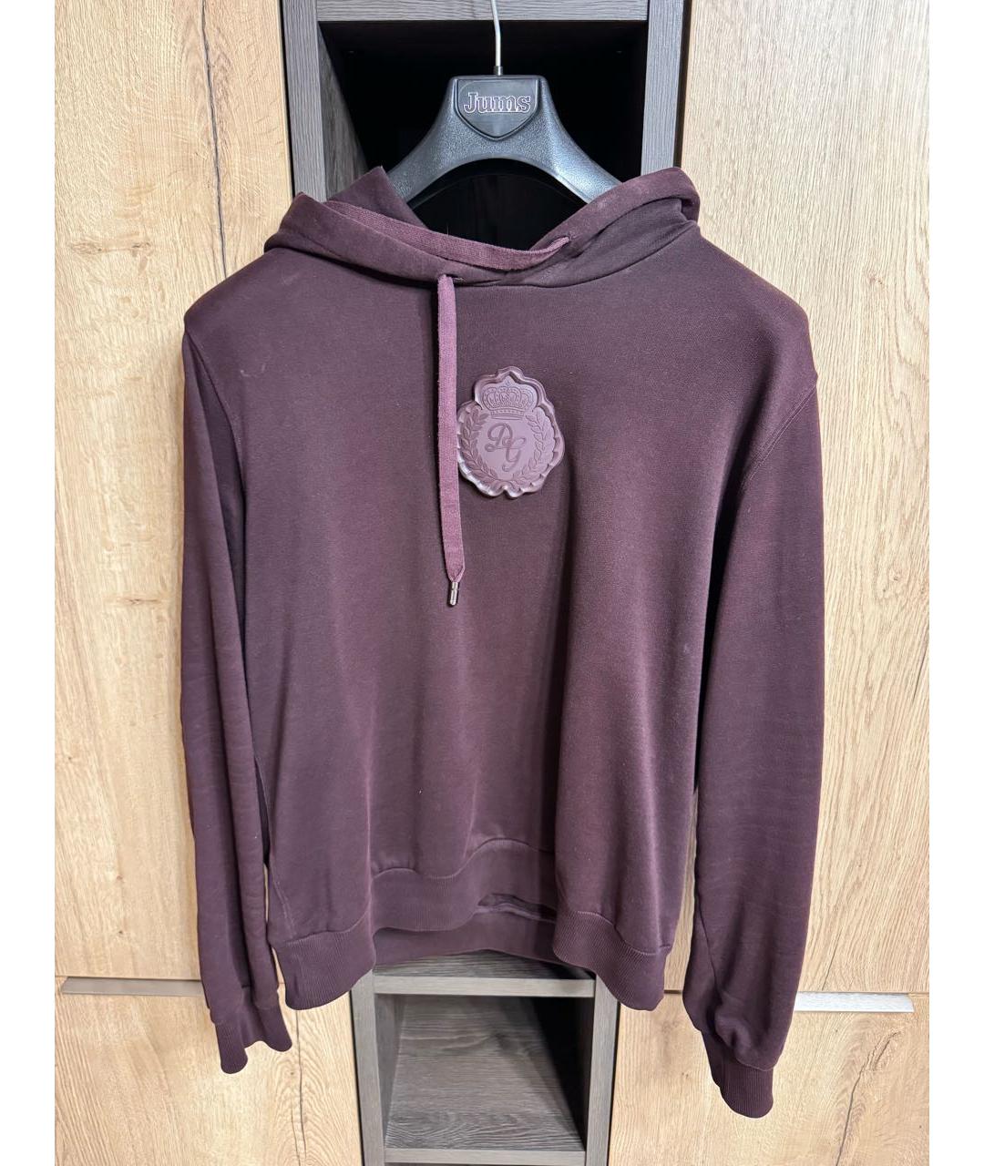 DOLCE&GABBANA Бордовый хлопковый спортивный костюм, фото 7