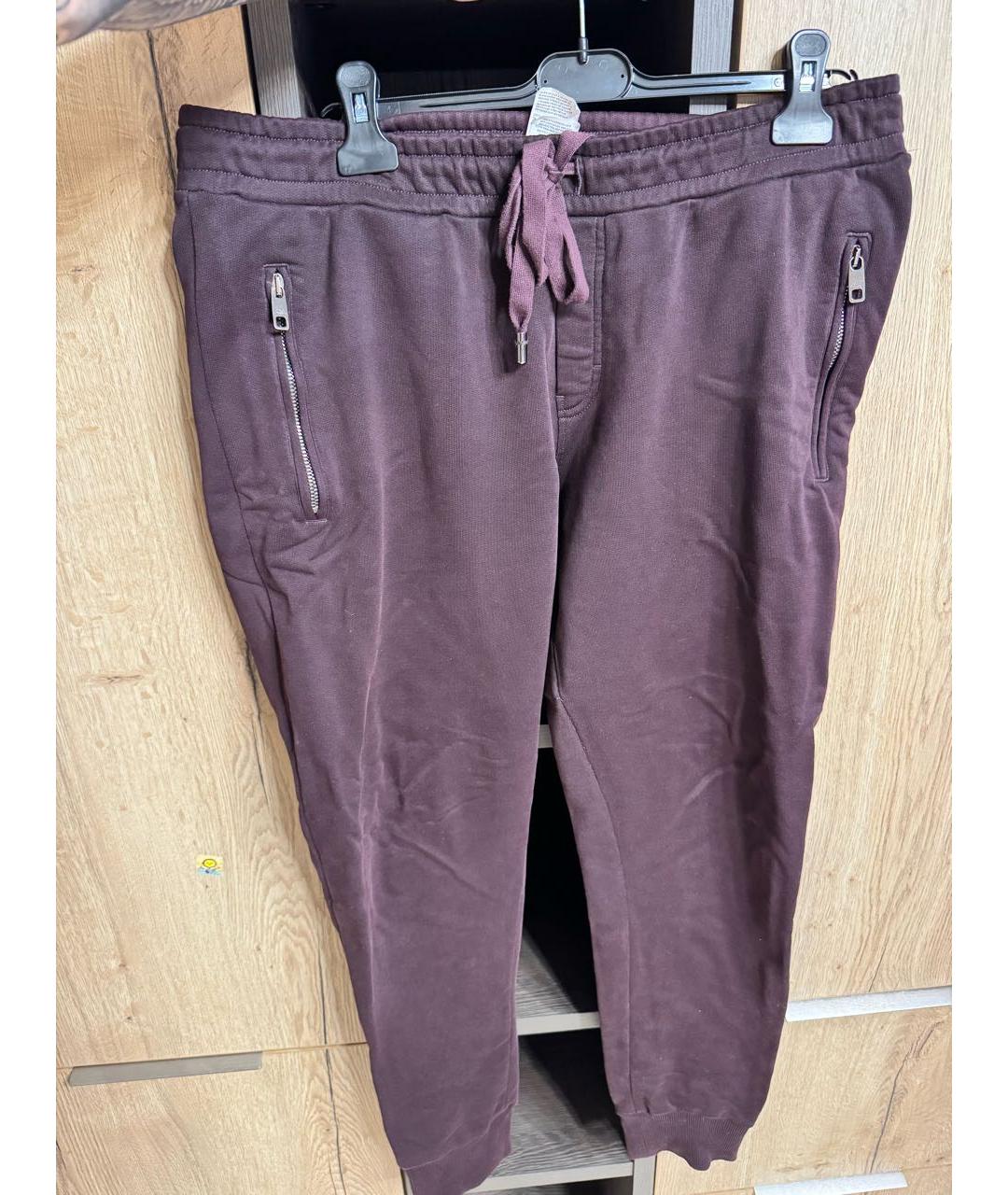 DOLCE&GABBANA Бордовый хлопковый спортивный костюм, фото 2