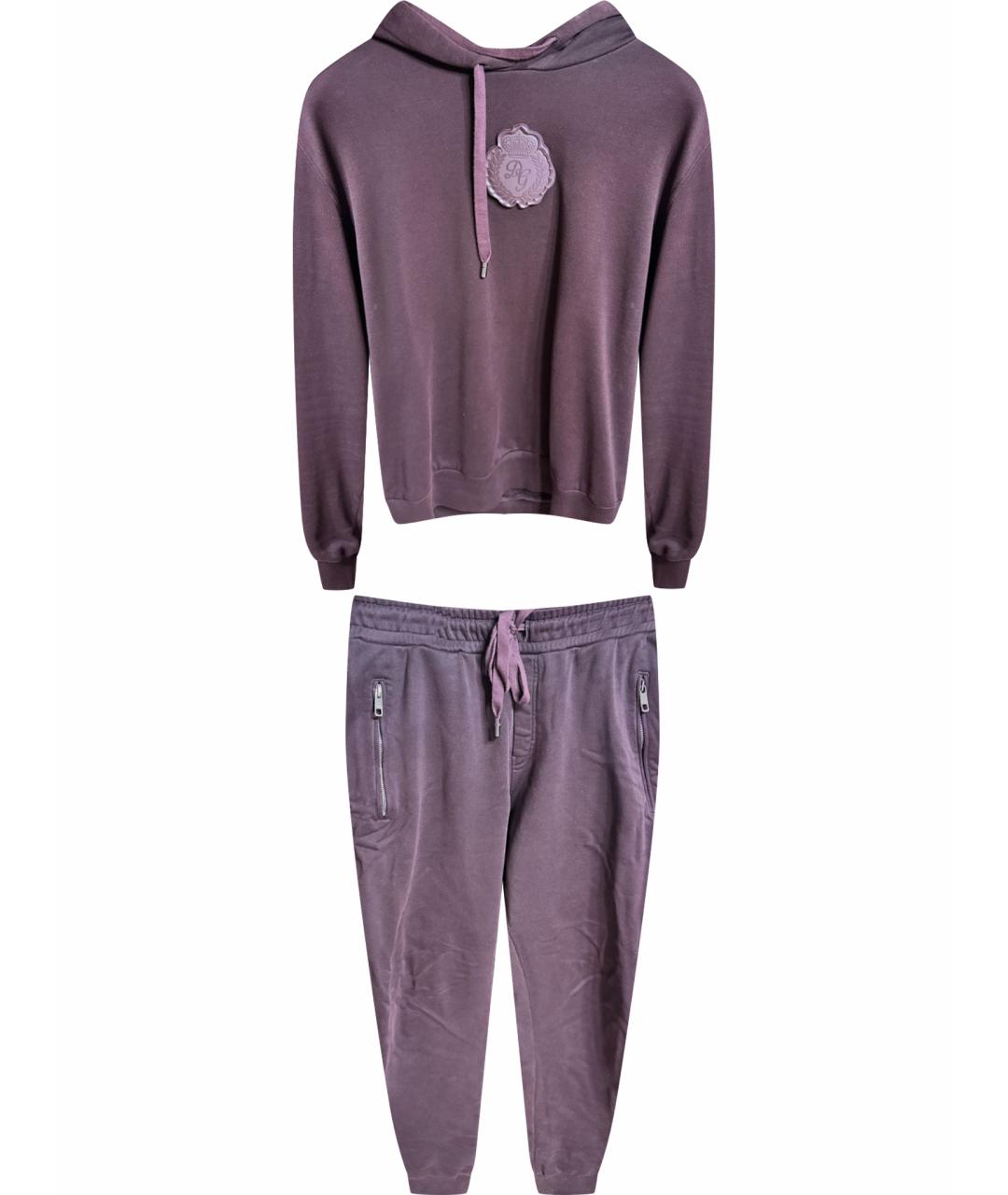 DOLCE&GABBANA Бордовый хлопковый спортивный костюм, фото 1