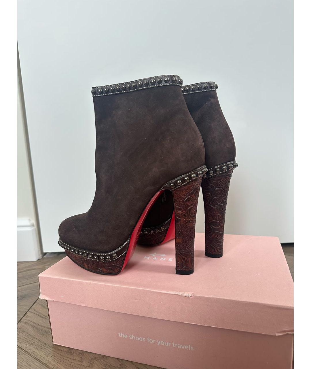 CHRISTIAN LOUBOUTIN Коричневые ботильоны, фото 2