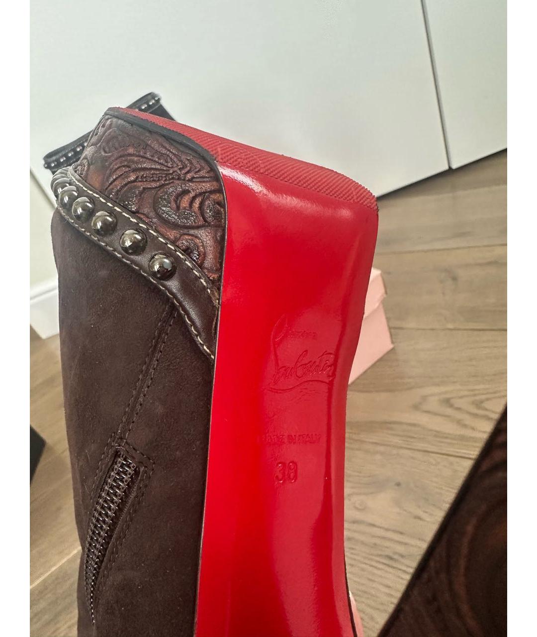 CHRISTIAN LOUBOUTIN Коричневые ботильоны, фото 4