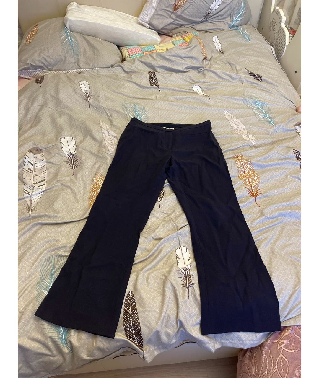TORY BURCH Темно-синие шерстяные брюки широкие, фото 5