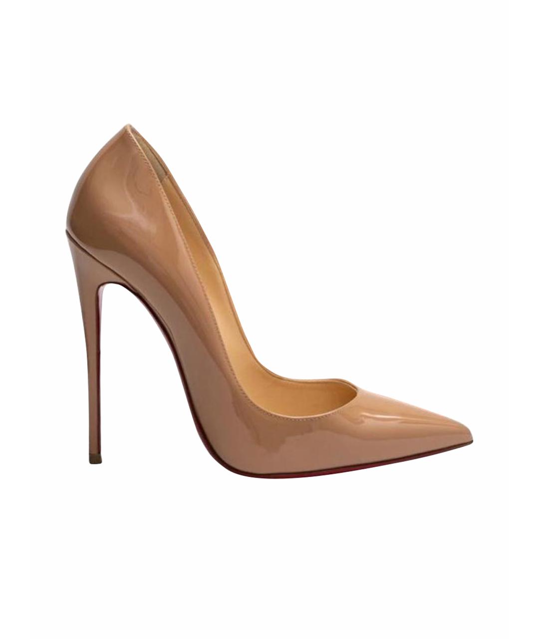 CHRISTIAN LOUBOUTIN Бежевые туфли из лакированной кожи, фото 1