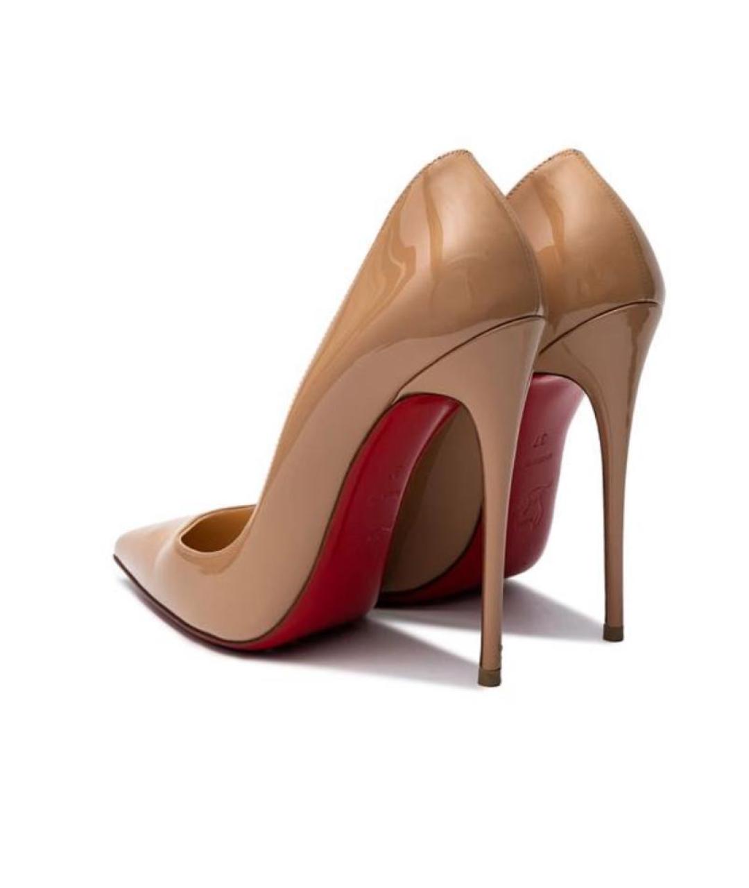 CHRISTIAN LOUBOUTIN Бежевые туфли из лакированной кожи, фото 3