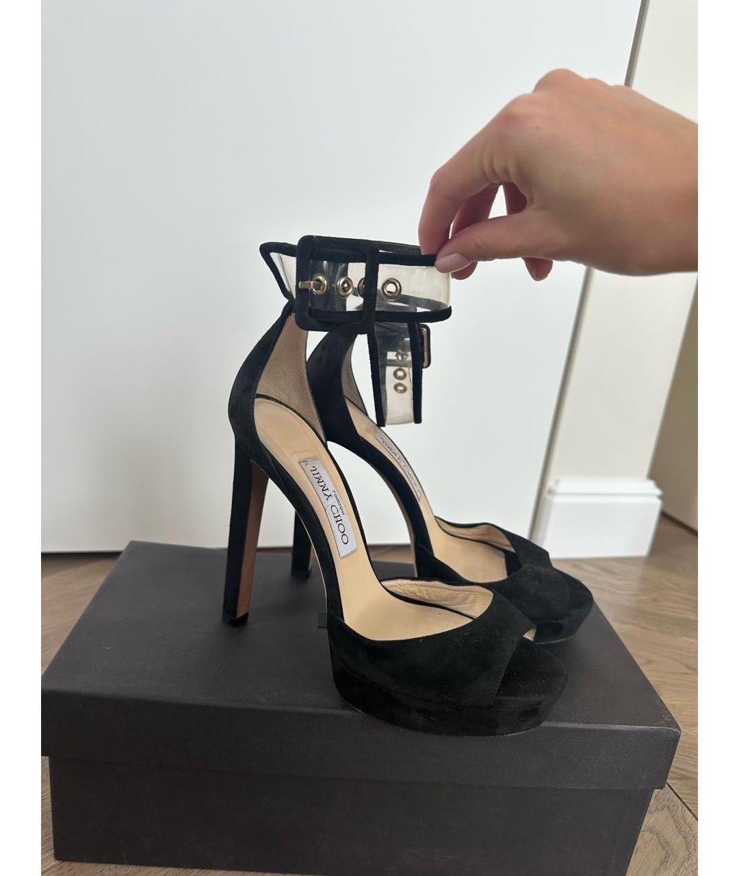 JIMMY CHOO Черные замшевые туфли, фото 6