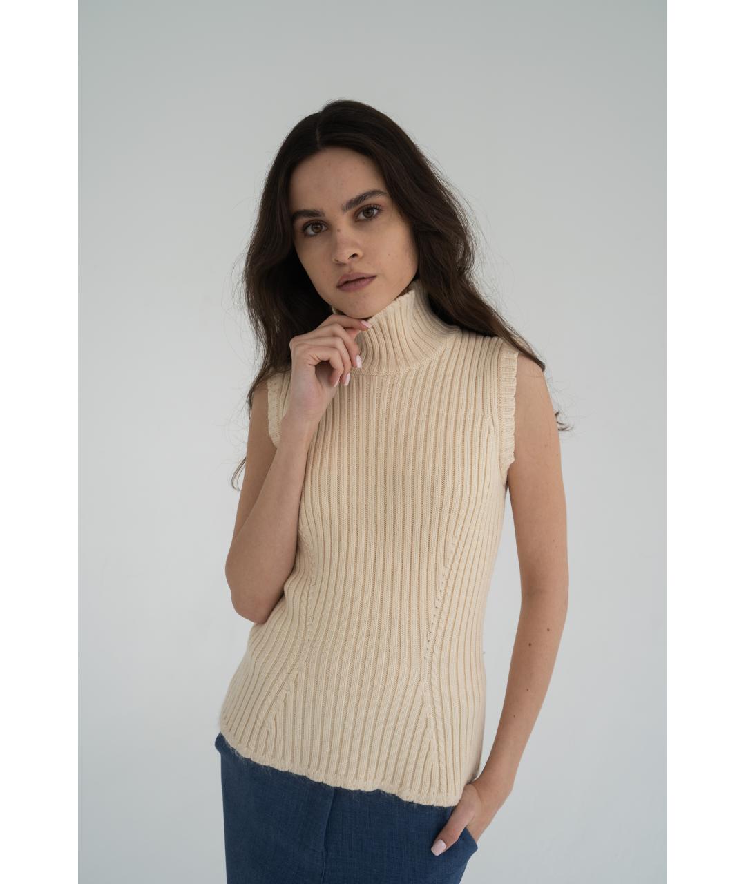 CHRISTIAN DIOR Бежевый шерстяной жилет, фото 6