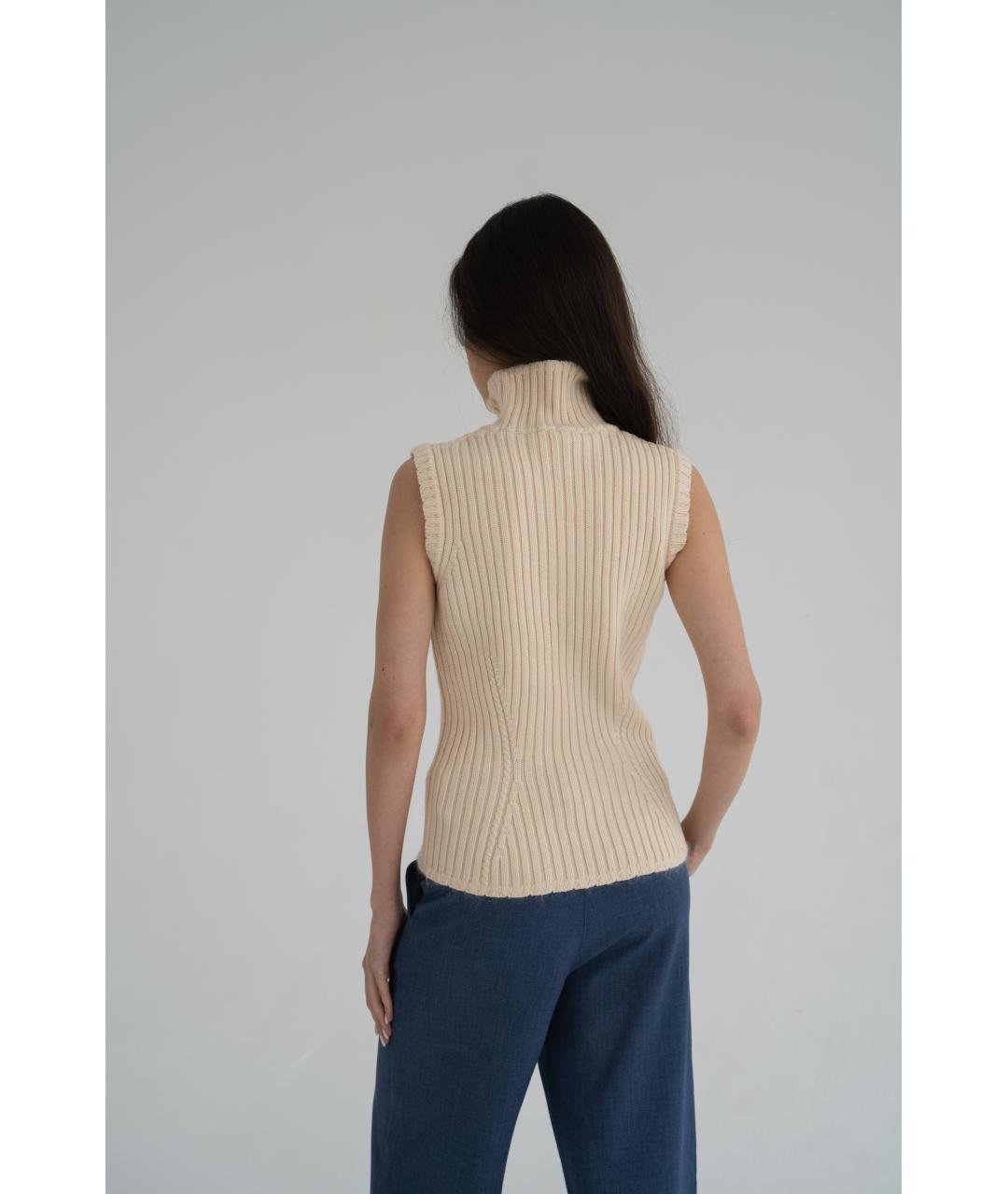 CHRISTIAN DIOR Бежевый шерстяной жилет, фото 7