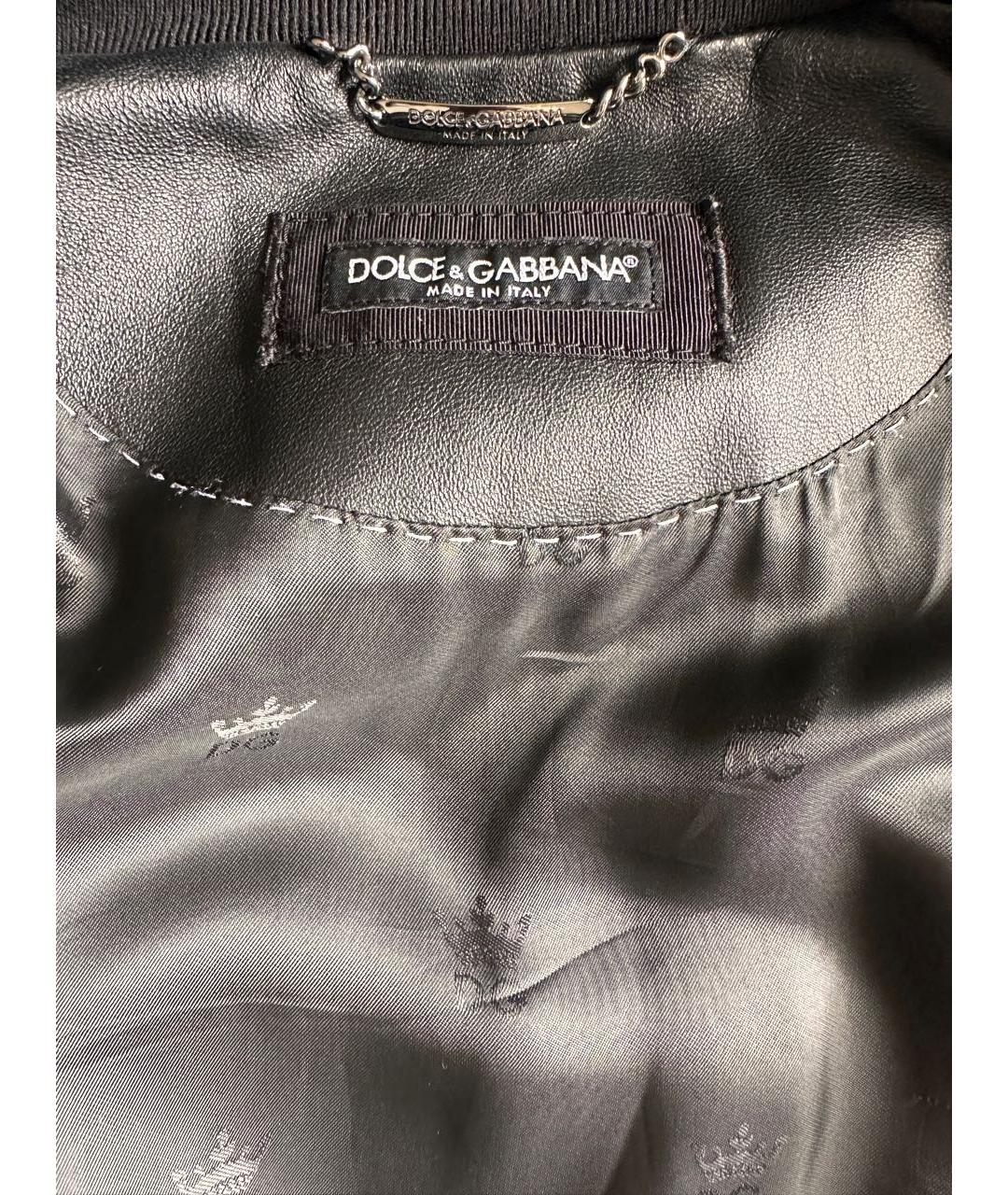 DOLCE&GABBANA Черная кожаная куртка, фото 3