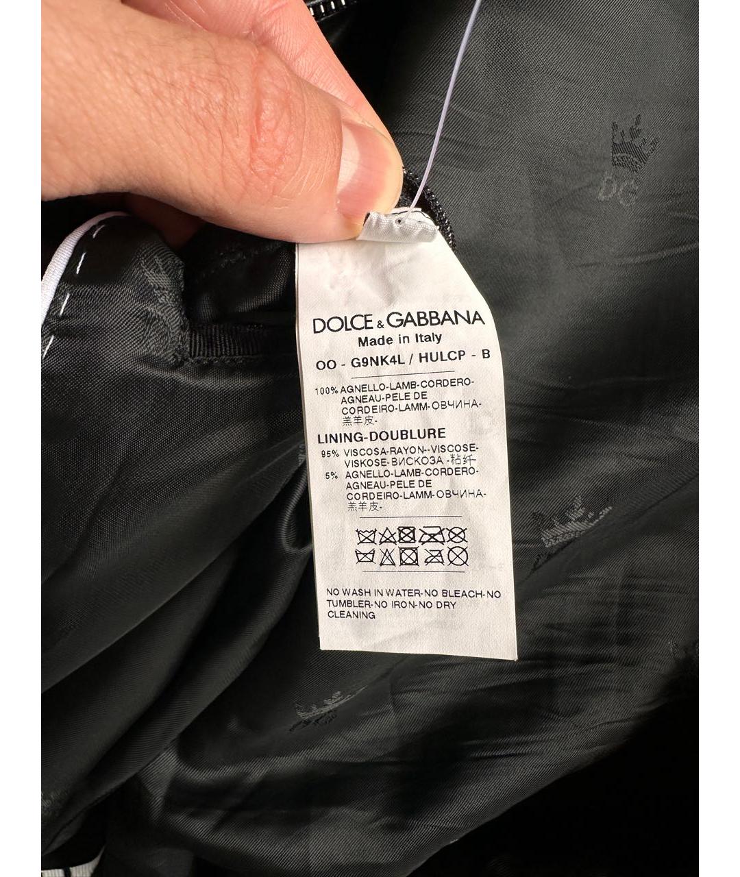 DOLCE&GABBANA Черная кожаная куртка, фото 5