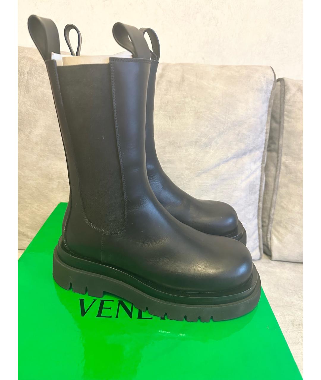 BOTTEGA VENETA Черные кожаные ботинки, фото 7