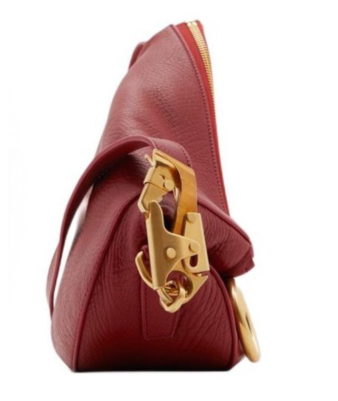 BURBERRY Бордовая кожаная сумка через плечо, фото 2