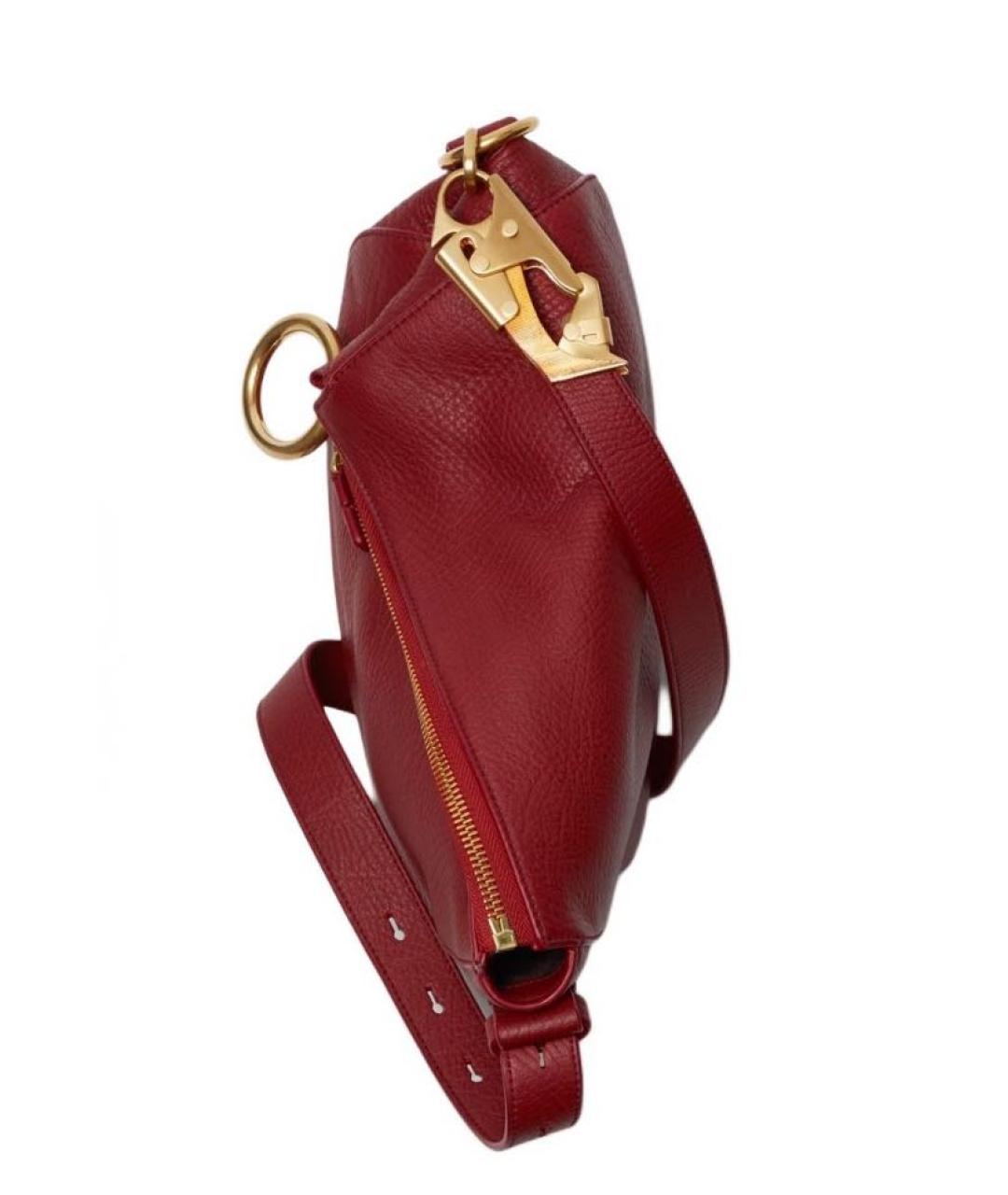 BURBERRY Бордовая кожаная сумка через плечо, фото 4