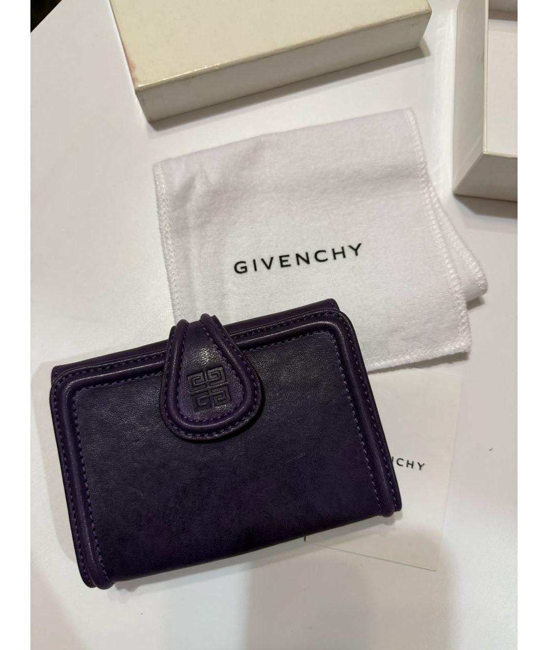 GIVENCHY Фиолетовый кожаный кошелек, фото 5
