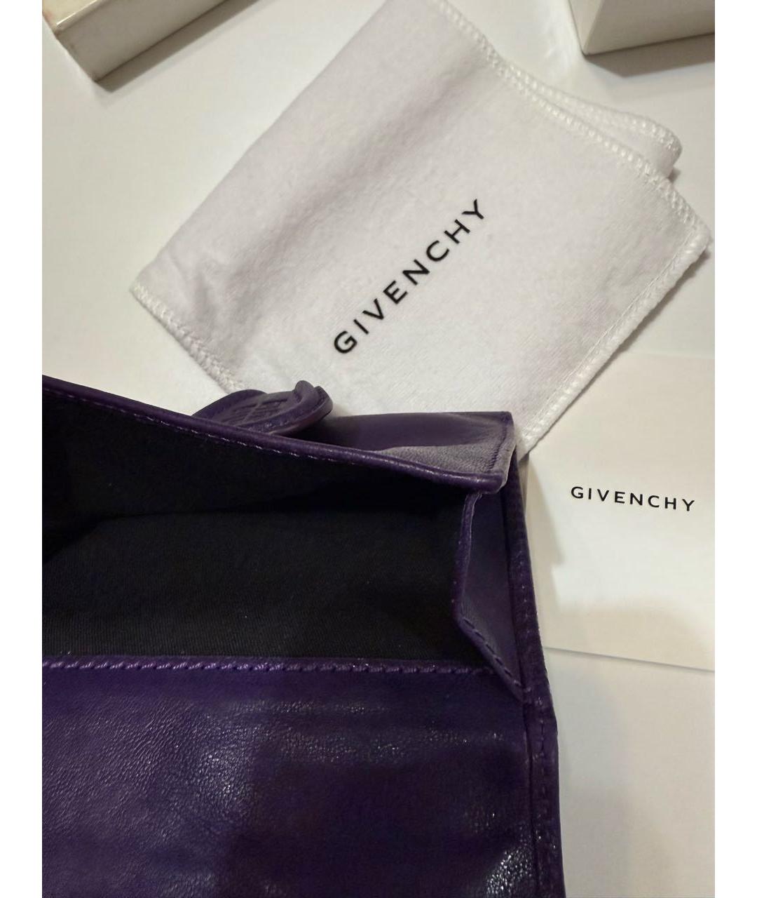 GIVENCHY Фиолетовый кожаный кошелек, фото 4