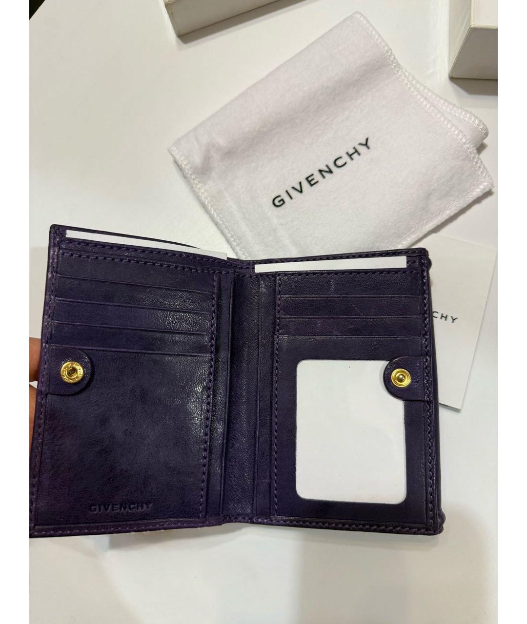 GIVENCHY Фиолетовый кожаный кошелек, фото 3