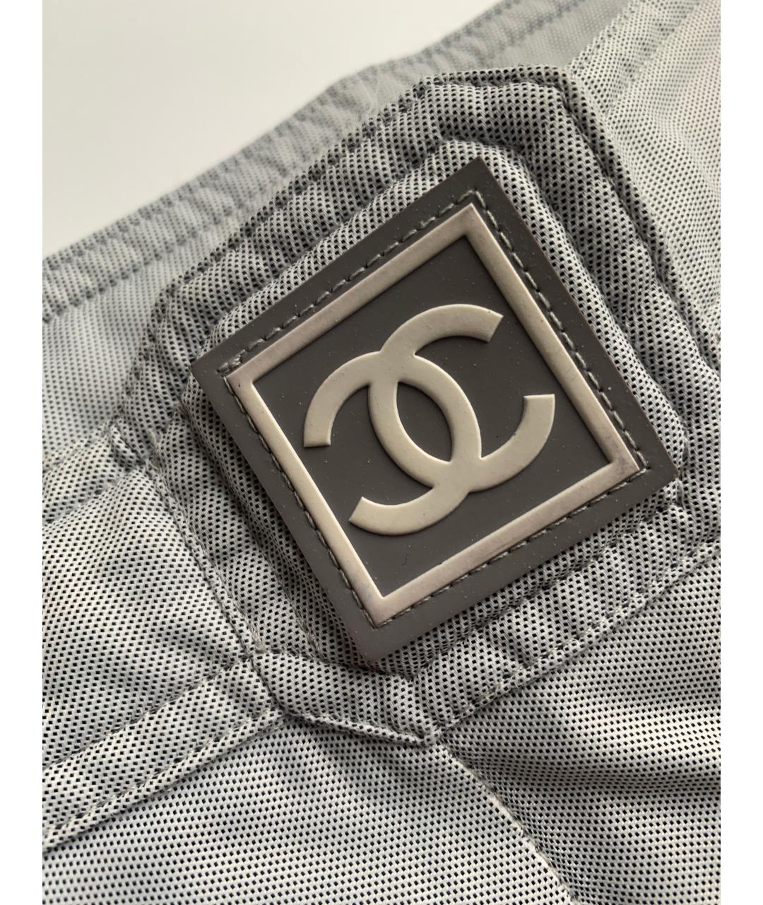 CHANEL Серые полиэстеровые брюки широкие, фото 8