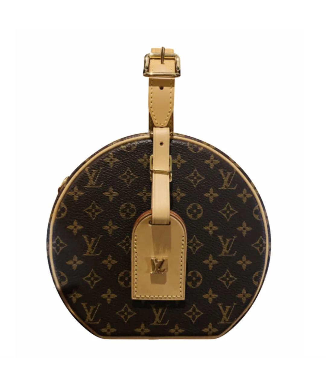 LOUIS VUITTON Коричневая кожаная сумка с короткими ручками, фото 6