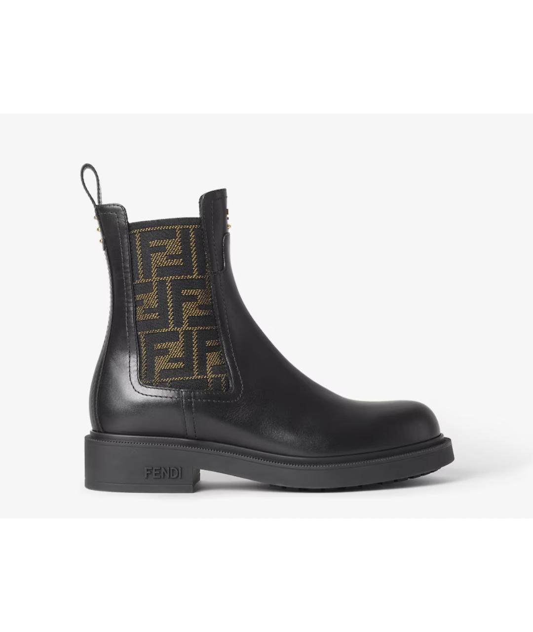 FENDI Черные кожаные ботинки, фото 4