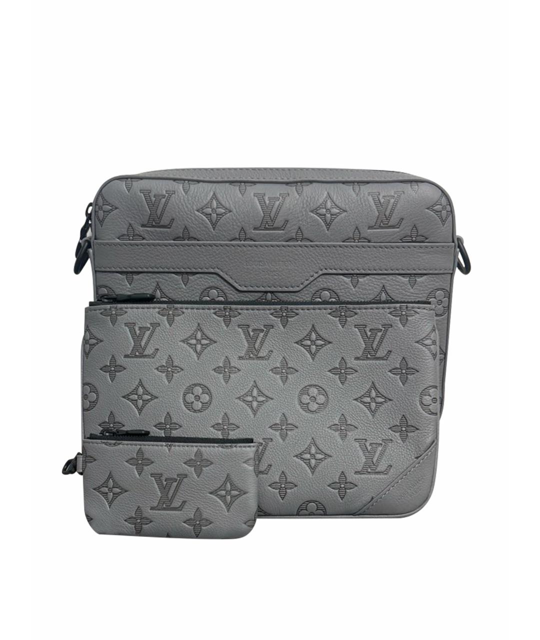 LOUIS VUITTON Серая кожаная сумка на плечо, фото 1