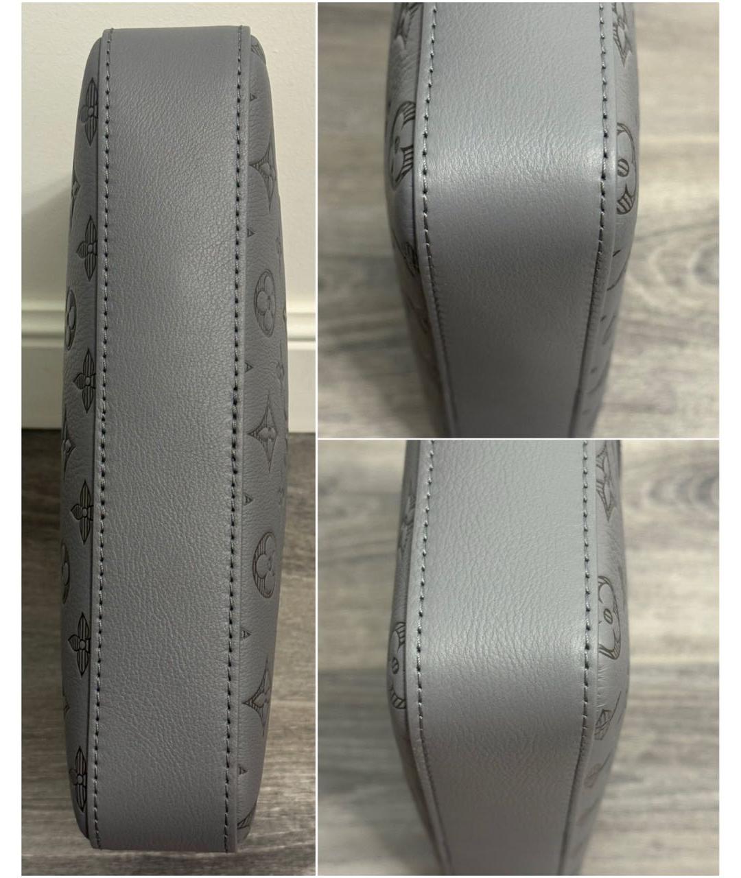 LOUIS VUITTON Серая кожаная сумка на плечо, фото 6