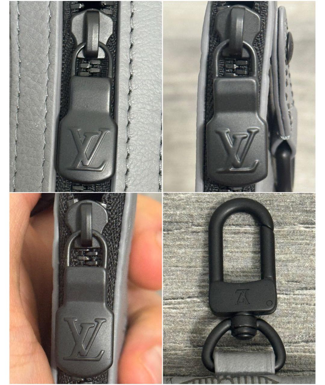 LOUIS VUITTON Серая кожаная сумка на плечо, фото 7