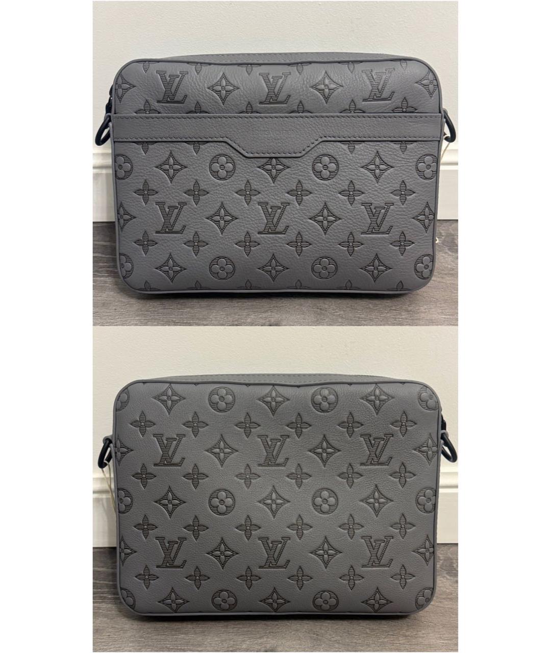 LOUIS VUITTON Серая кожаная сумка на плечо, фото 2