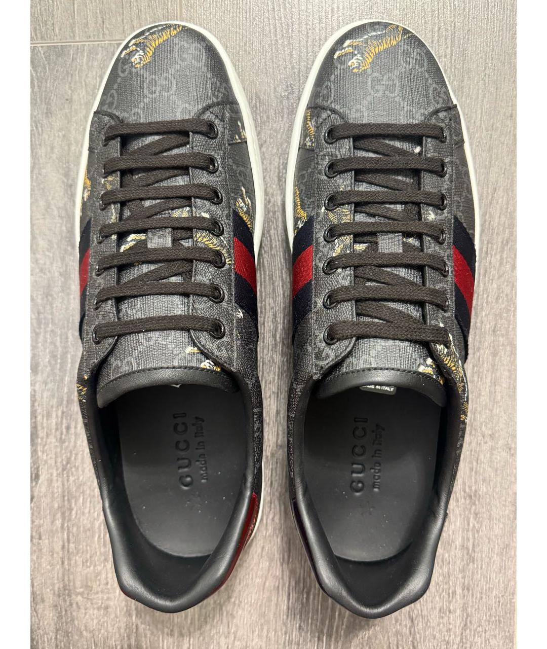 GUCCI Черные низкие кроссовки / кеды, фото 3