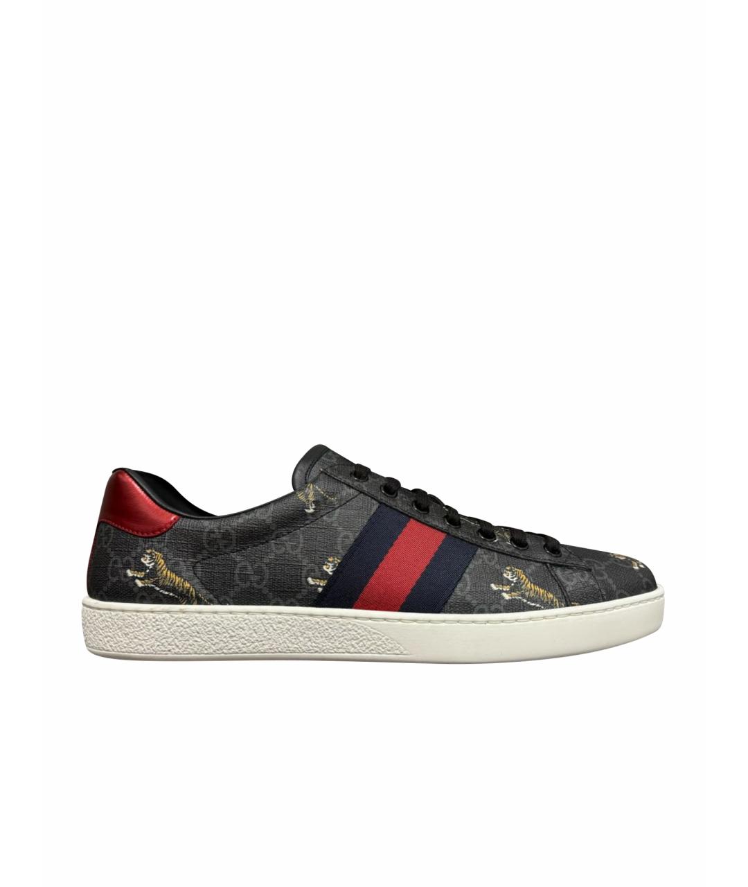 GUCCI Черные низкие кроссовки / кеды, фото 1